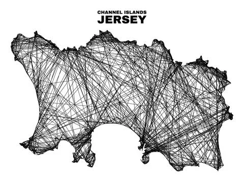 Network Irregular Mesh Jersey Island Map Stock Illustration