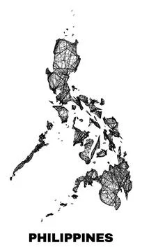 Network Irregular Mesh Philippines Map Illustrazione stock