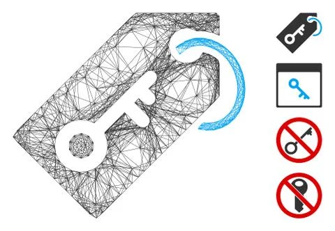 Network Key Token Vector Mesh 스톡 일러스트