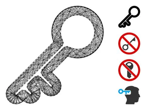 Network Key Vector Mesh Stockillustratie