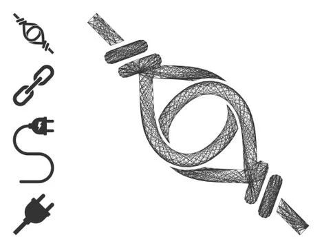 Network Knot Loop Connection Vector Mesh Stock Illustration