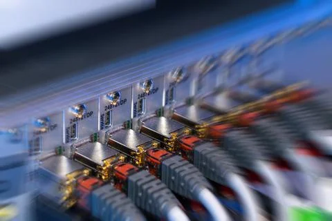 Network kvm equipment for data centers with motion blur effect Stock Photos