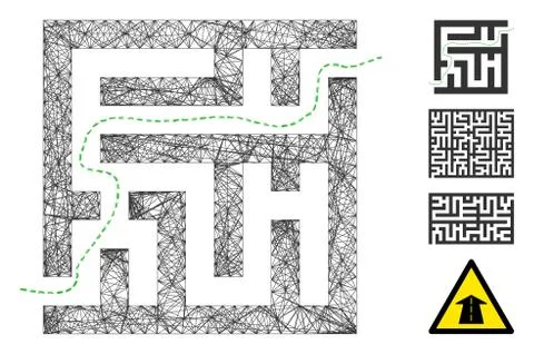 Network Labyrinth Route Vector Mesh Stock Illustration