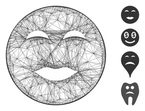 Network Lady Pleasure Smiley Vector Mesh Stock Illustration