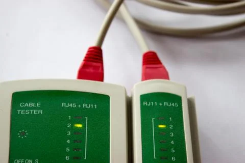 Network LAN cable testing Stock Photos