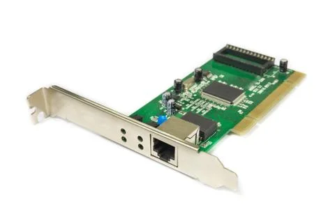 Network LAN card for computer isolated on white background. 写真素材