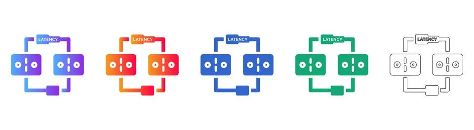 Network Latency Connection Speed Icons 스톡 일러스트