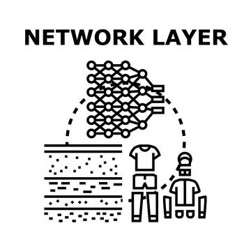 Network layer concept with data and system architecture Stock Illustration