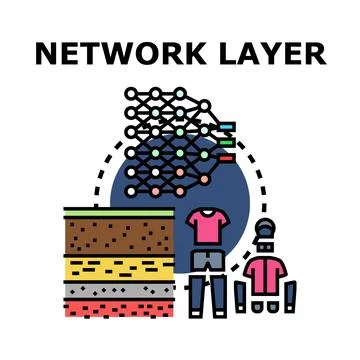Network layer concept with data and system architecture イラスト素材