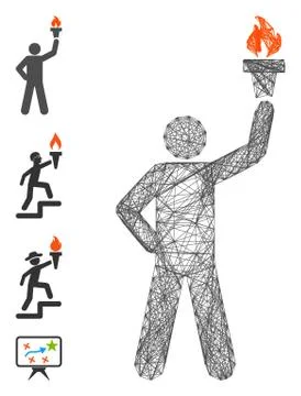 Network Leader with Freedom Torch Vector Mesh イラスト素材