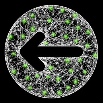 Network Left Direction Mesh with Bright Glitter Dots Stock Illustration
