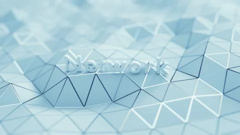 Network Lettering on Polygon Surface Illustrazione stock