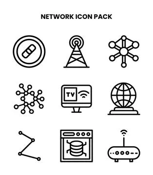 Network Line Bundle Icons Pack Stock Illustration
