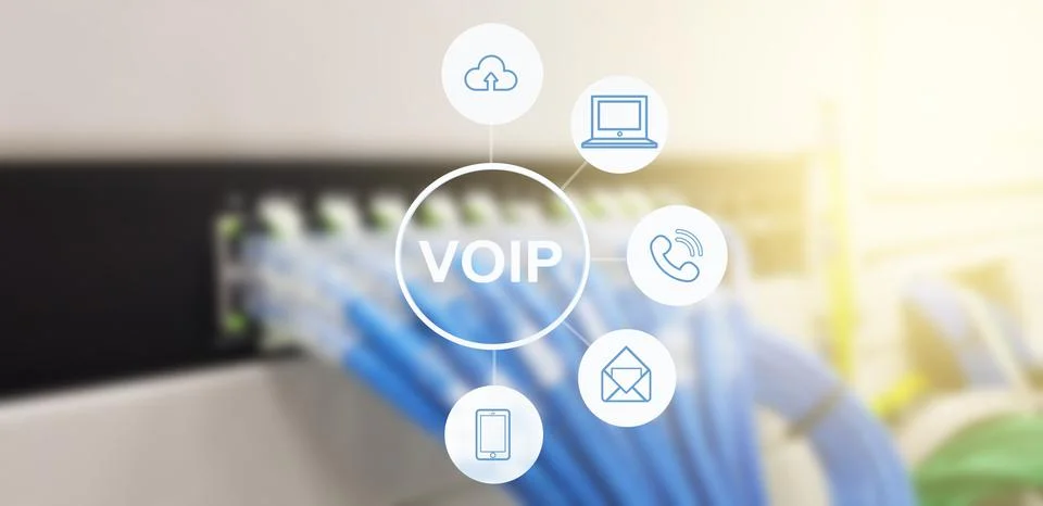 Network Line Cables in data center room background with virtual reality icon Stock Photos