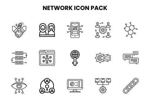 Network Line Graphics Icons Pack 스톡 일러스트