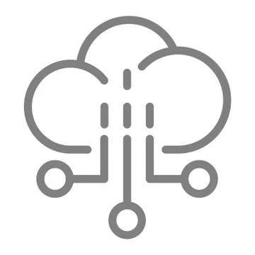 Network line icon. Cloud vector illustration isolated on white. Internet outline 스톡 일러스트