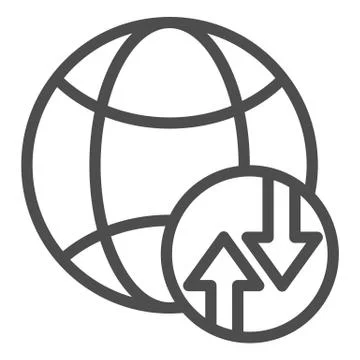 Network line icon. Global internet vector illustration isolated on white. Planet Illustrazione stock