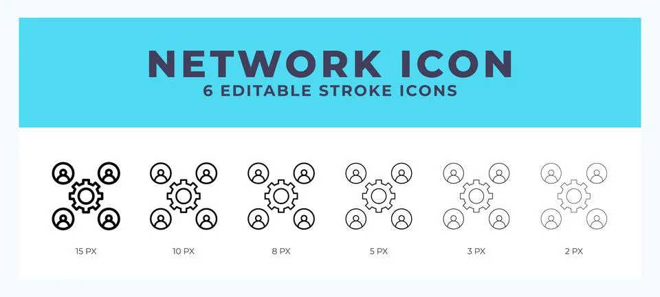Network line icon. Vector icon symbol. Logo illustration. Editable line icon. 스톡 일러스트