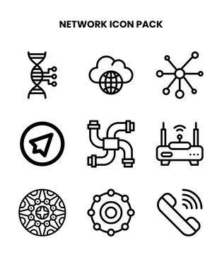 Network Line Vector Icons Pack Stock Illustration