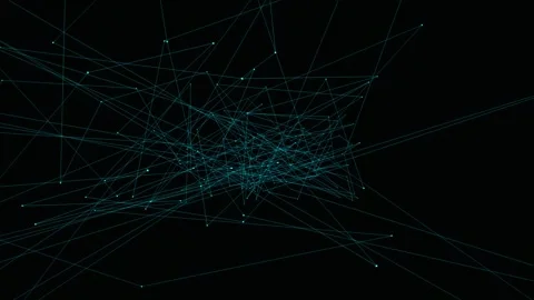 Network lines create a complex web of connections in dark Stock Footage 340044365