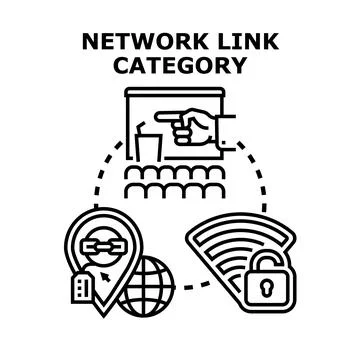 Network link category connecting global data security concepts Stock Illustration