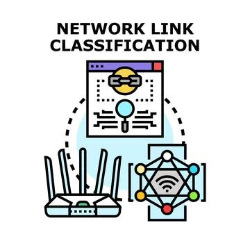 Network link classification analyzing internet connection security Stock Illustration