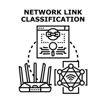 Network link classification analyzing internet connection security Stock Illustration
