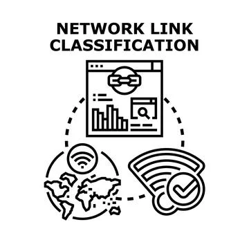 Network link classification concept and data analysis 스톡 일러스트