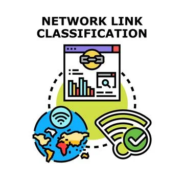 Network link classification concept and data analysis Stock Illustration
