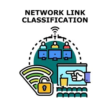 Network link classification concept vector illustration Stock Illustration