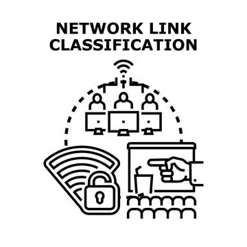 Network link classification concept vector illustration Stock Illustration