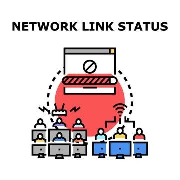 Network link status indicating connection problems Stock Illustration