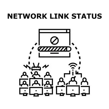 Network link status indicating connection problems Stock Illustration