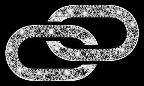 Network Linkage Mesh with Bright Lightspots Stock Illustration