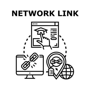 Network linking for global online communication and education Stock Illustration