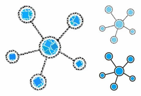 Network links Composition Icon of Bumpy Pieces Stock Illustration