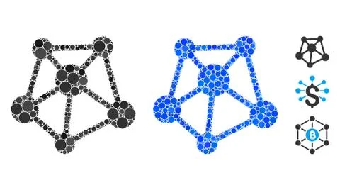 Network Links Composition Icon of Circle Dots Stock Illustration