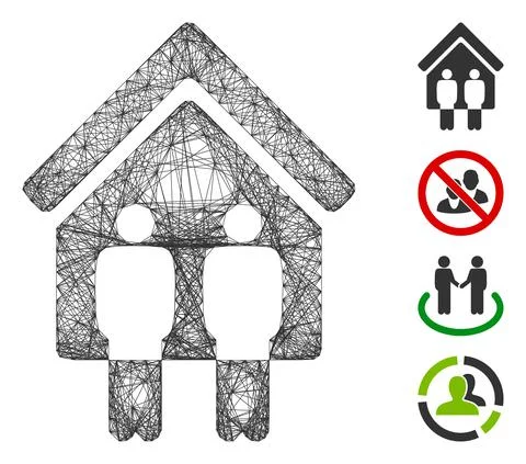 Network Living Persons Vector Mesh 스톡 일러스트