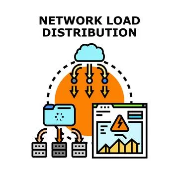 Network load distribution concept for cloud computing Illustrazione stock