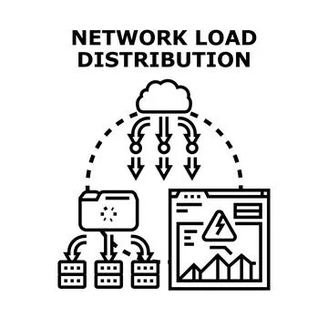 Network load distribution concept for cloud computing Stock Illustration
