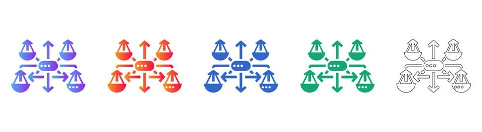 Network Load Distribution Icon Set イラスト素材