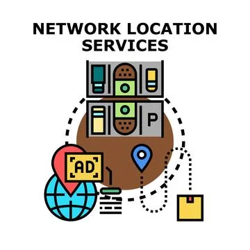 Network location services providing global advertisement and delivery trackin 스톡 일러스트