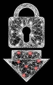 Network Lock Down Web Mesh with Bright Glitter Dots Stock Illustration