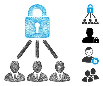 Network Lock Managers Vector Mesh 스톡 일러스트