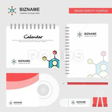Network Logo, Calendar Template, CD Cover, Diary and USB Brand Stationary  Pac: Royalty Free #100922298