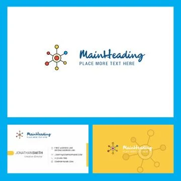 Network  Logo design with Tagline &amp; Front and Back Busienss Card Template. Ve Stock Illustration