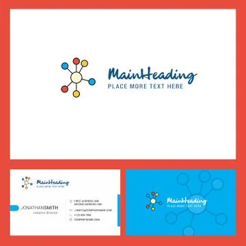 Network  Logo design with Tagline &amp; Front and Back Busienss Card Template. Ve Stock Illustration