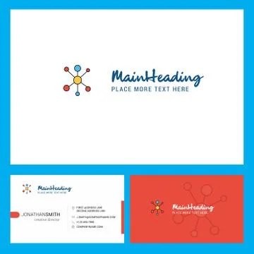 Network Logo design with Tagline &amp; Front and Back Busienss Card Template. Vec Stock Illustration