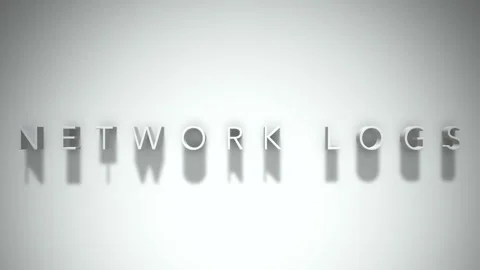 Network logs 3D title animation white text on a white background Stock Footage 299372483