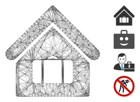 Network Luggage Room Vector Mesh Stockillustratie